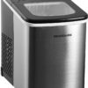 Frigidaire Compact Countertop Ice Maker, Makes 26 Lbs. Of Bullet Shaped Ice Cubes Per Day, Silver Stainless