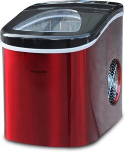 Frigidaire EFIC117-SSRED-COM Stainless Steel Ice Maker, 26lb per day, RED STAINLESS