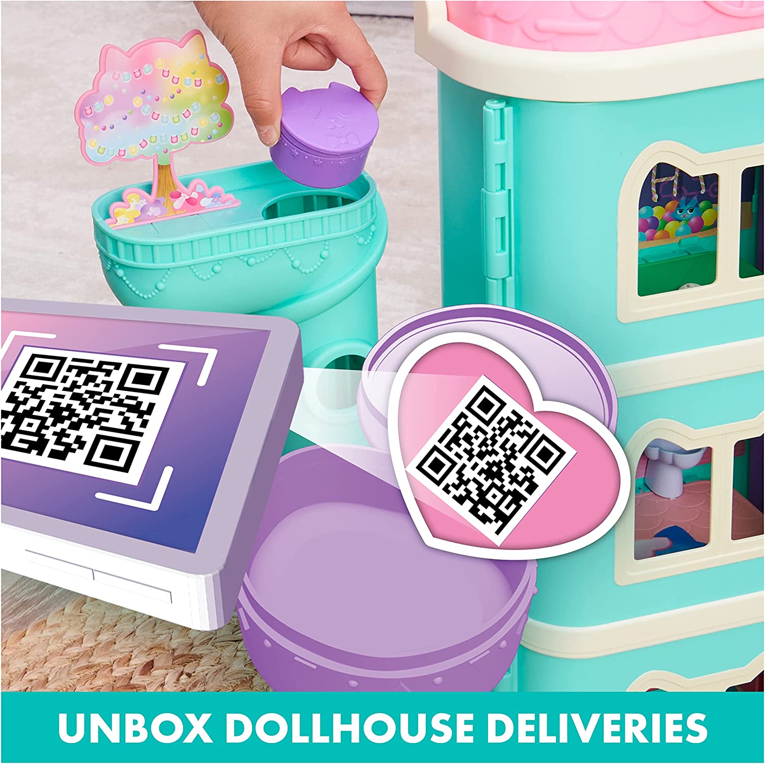  Gabby's Dollhouse, Purrfect Dollhouse with 15 Pieces including  Toy Figures, Furniture, Accessories and Sounds, Kids Toys for Ages 3 and up  : Toys & Games