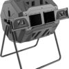 Garden Compost Bin from BPA Free Material, Dual Rotating Outdoor Composting Tumblers (43 Gallon,Black)