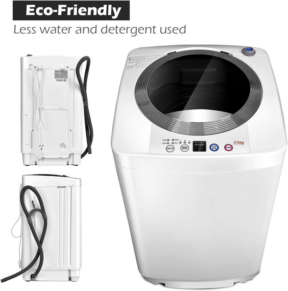 Giantex Portable Washing Machine, Full Automatic Washer and Spinner Combo,  with Built-in Pump Drain 8 LBS Capacity Compact Laundry Washer Spinner for  Apartment RV Dorm
