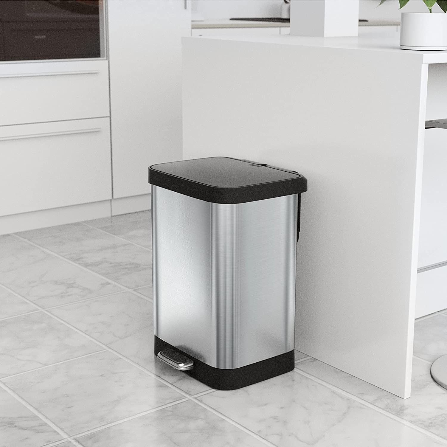 Glad Stainless Steel Step Trash Can with Clorox Odor Indonesia