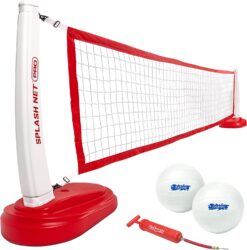 GoSports Splash Net PRO Pool Volleyball Net Includes 2 Water Volleyballs and Pump, Red