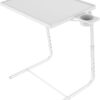 HUANUO HNTT-W Bed & Sofa, Laptop Table as TV Food, Work Tray with 6 Heights & 3 Tilt Angles Adjustable, White