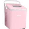Igloo 26-Pound Automatic Self-Cleaning Portable Countertop Ice Maker Machine with Handle, Pink