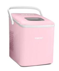 Igloo 26-Pound Automatic Self-Cleaning Portable Countertop Ice Maker Machine with Handle, Pink