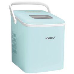 Igloo Automatic Self-Cleaning Portable Electric Countertop Ice Maker Machine With Handle, 26 Pounds in 24 Hours, 9 Ice Cubes Ready in 7 minutes, With Ice Scoop and Basket, Aqua