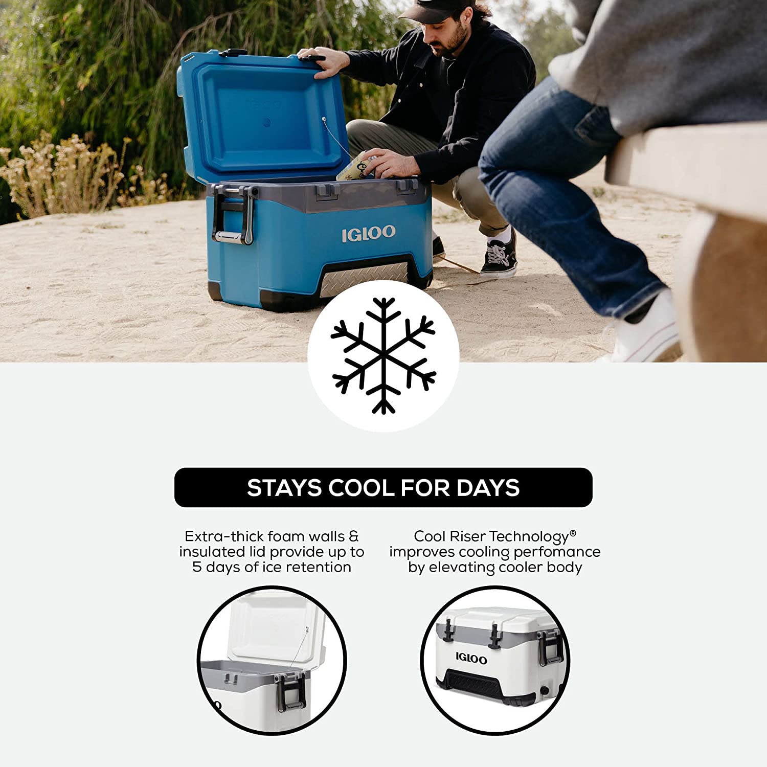 Igloo BMX 52 Quart Cooler with Cool Riser Technology, White2