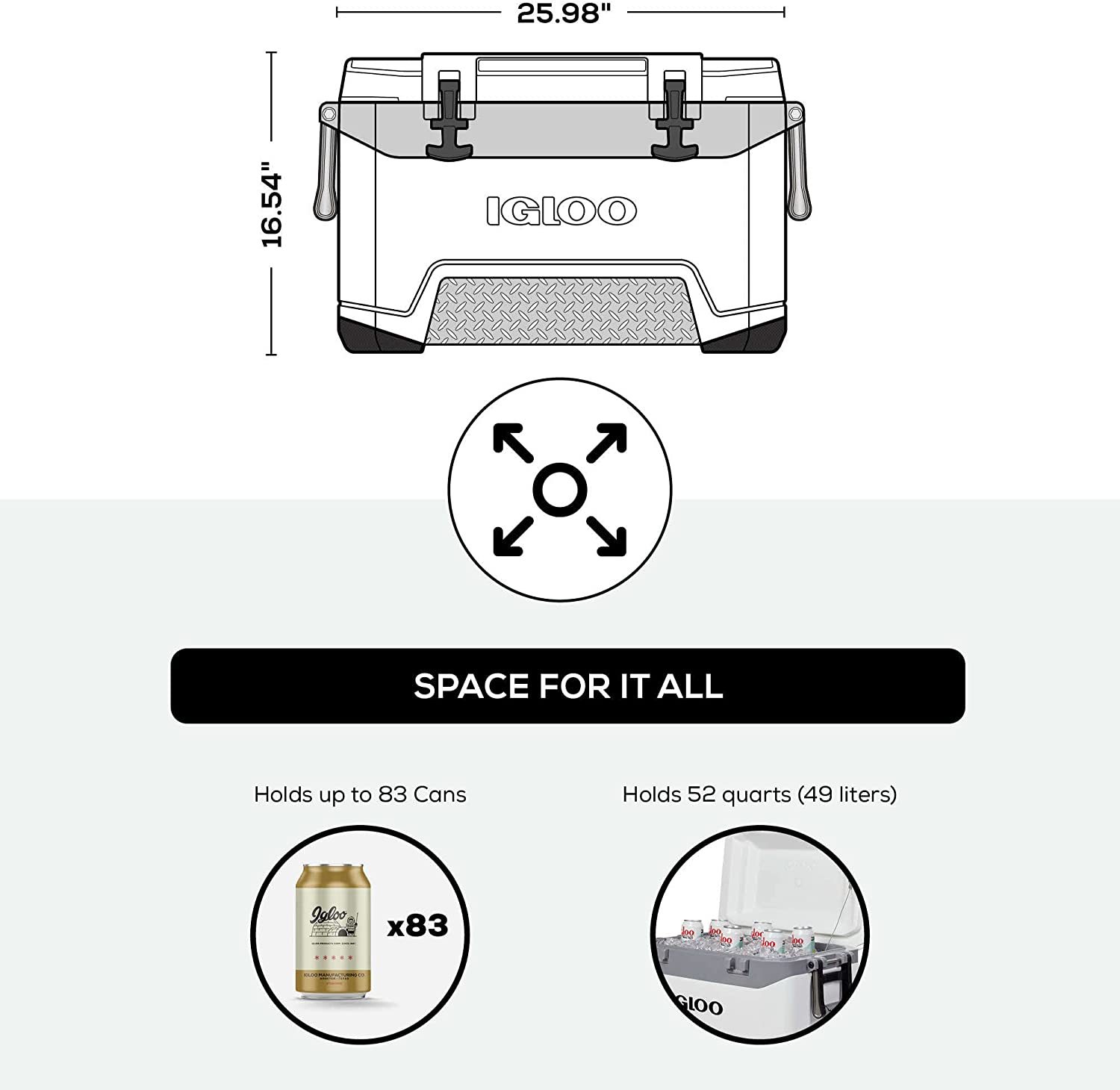 Igloo BMX 52 Quart Cooler with Cool Riser Technology, White4