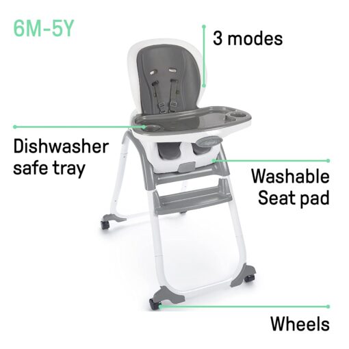 Ingenuity SmartClean Trio Elite 3in1 Convertible Baby High Chair