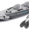 Intex 68310VM Dakota K2 2-Person Heavy-Duty Vinyl Inflatable Kayak with 86-Inch Oars and Air Pump, Gray & Red