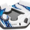 Intex Blue Tropic Inflatable Lake or Swimming Pool Island Water Floating Lounger Raft with Backrests, Built-in Cooler, and 4 Cupholders