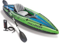 Intex Challenger Kayak, Inflatable Kayak Set with Aluminum Oars and High Output Air-Pump (K1 Kayak)