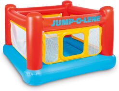 Intex Inflatable Jump-O-Lene Playhouse Trampoline Bounce House for Kids Ages 3-6 Pool Red/Yellow, 68-1/2