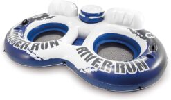 Intex River Run II Inflatable 2-Person Pool Tube Float with Attached Cooler and Repair Kit