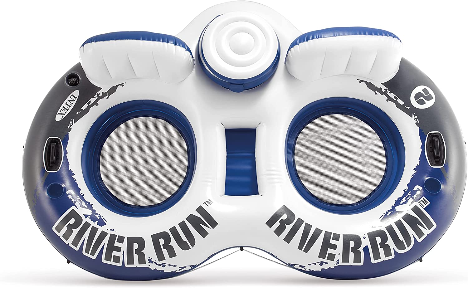 Intex River Run II Inflatable 2-Person Pool Tube Float with Attached Cooler  and Repair Kit