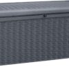 Keter Borneo 110 Gallon Resin Deck Box - Organization and Storage for Patio Furniture, Outdoor Cushions, Throw Pillows, Garden Tools and Pool Toys, Grey