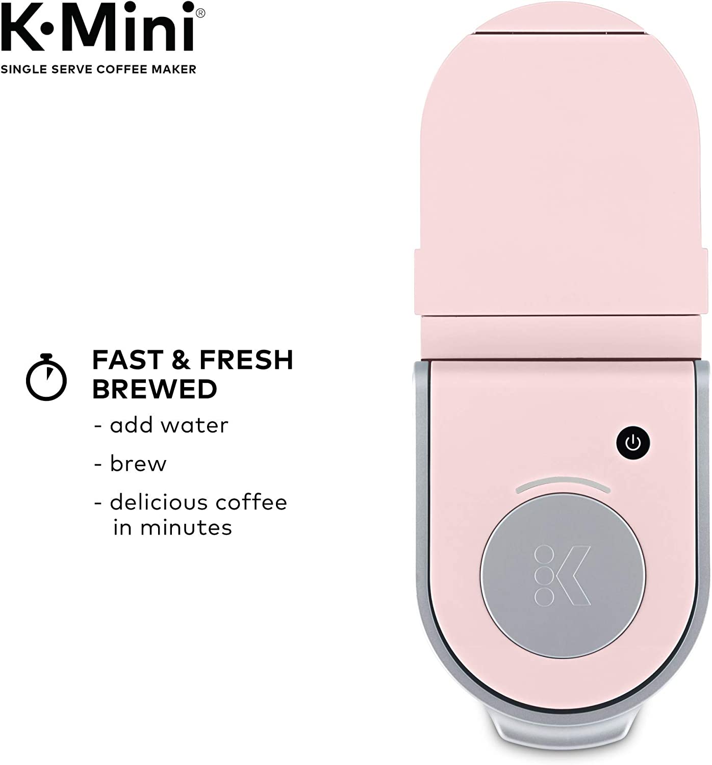 Keurig K-Mini Single Serve K-Cup Pod Coffee Maker, Dusty Rose, 6 to 12 oz.  Brew Sizes & K-Mini Single Serve Coffee Maker, Oasis
