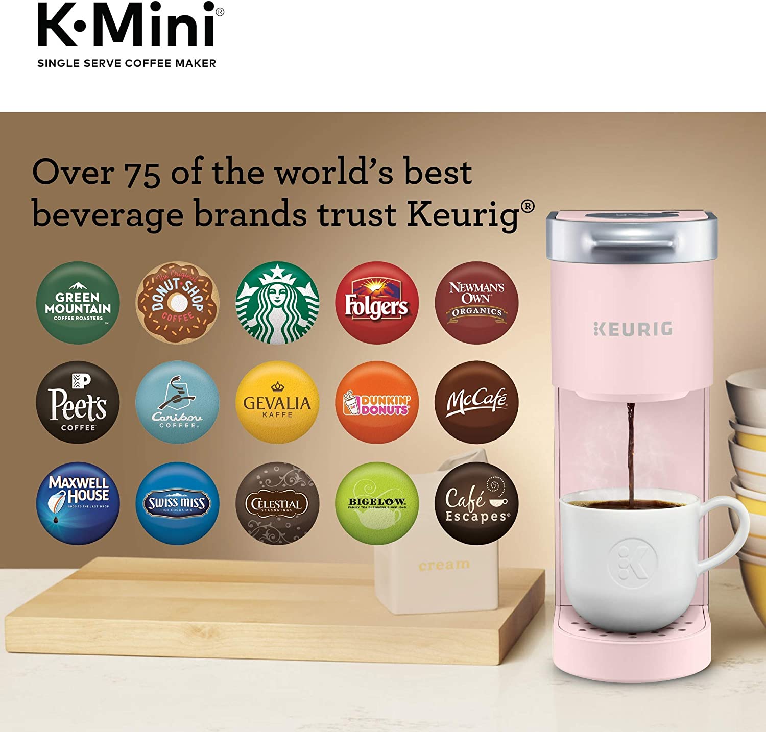 Keurig - K-Mini Single Serve K-Cup Pod Coffee Maker - Dusty Rose