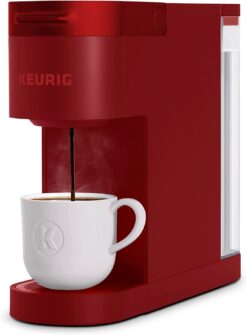 Keurig K-Slim Coffee Maker, Single Serve K-Cup Pod Coffee Brewer, Multistream Technology, Scarlet Red