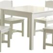 KidKraft Wooden Farmhouse Table & 4 Chairs Set, Children's Furniture for Arts and Activity - White, Gift for Ages 3-8