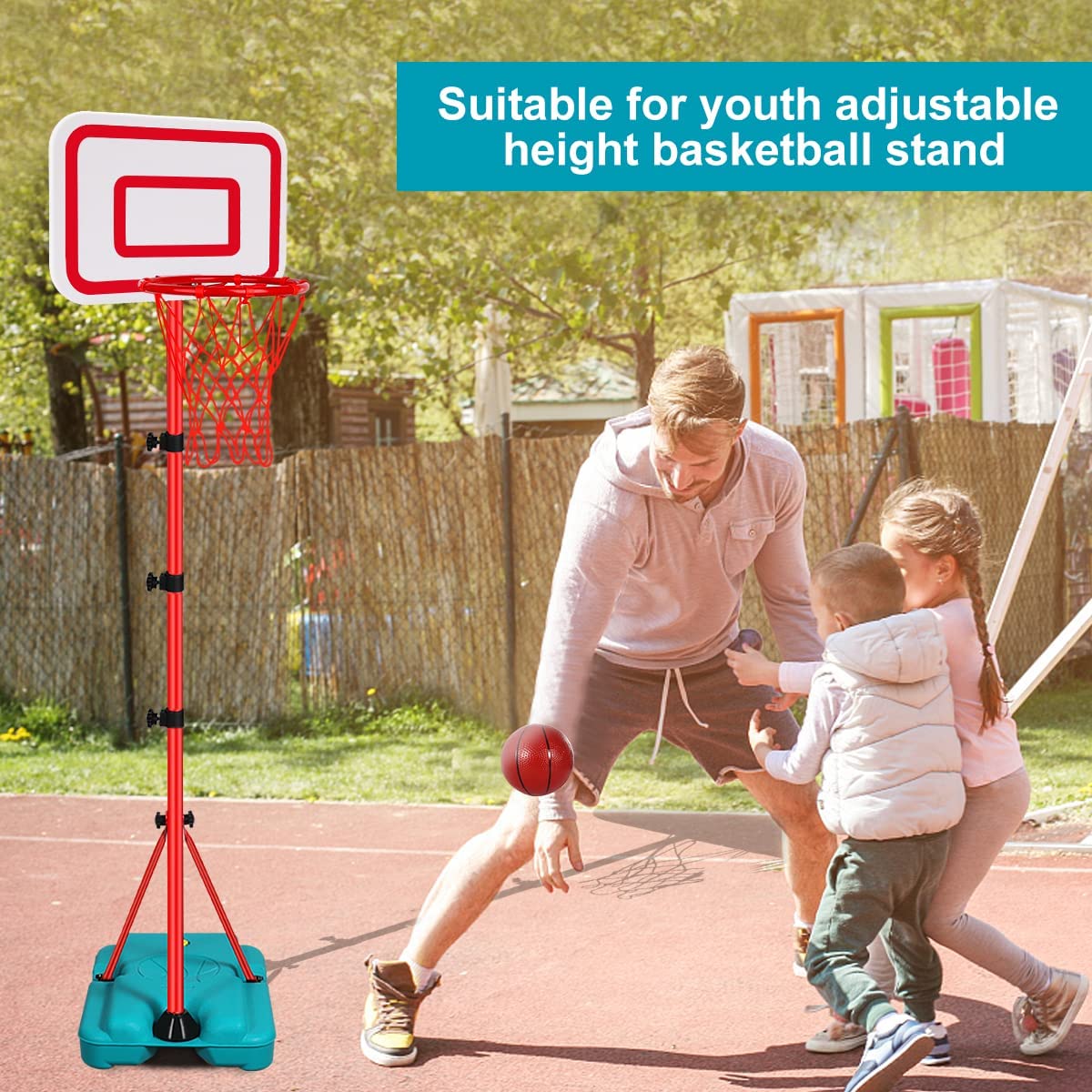 Kids Basketball Hoop Adjustable Height 2.9 ft-6.2 ft Toddler Basketball  Hoop for Kids Indoor Outdoor…See more Kids Basketball Hoop Adjustable  Height