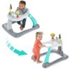 Kolcraft Tiny Steps 2-in-1 Infant and Baby Activity Baby Push Walker Foldable with Wheels, Seated or Walk-Behind for Baby Girl or Boy - Bubbles