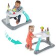 Kolcraft Tiny Steps 2-in-1 Infant and Baby Activity Baby Push Walker Foldable with Wheels, Seated or Walk-Behind for Baby Girl or Boy - Bubbles