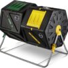 Large Dual Chamber Compost Tumbler – Easy-Turn, Fast-Working System – All-Season, Heavy-Duty, High Volume Composter with 2 Sliding Doors - (2 – 27.7gallon /105 Liter)