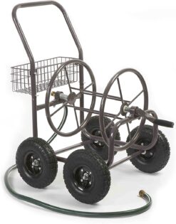 Liberty Garden Residential Grade 4 Wheel 871-M1-1 Garden Hose Reel Cart, Bronze