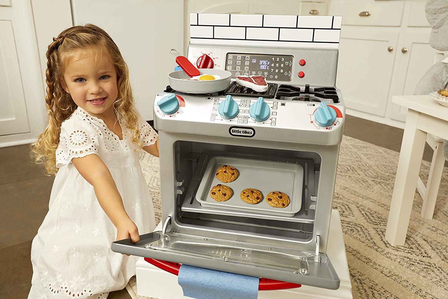 Pretend Play Kitchen Toys for Kids: Toy Oven w/ Light & Sound