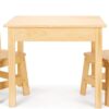 Melissa & Doug Solid Wood Table and 2 Chairs Set - Light Finish Furniture for Playroom