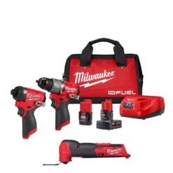 Milwaukee 3497-22-2526-20 M12 FUEL 12-Volt Li-Ion Brushless Cordless Hammer Drill/Impact Driver Combo Kit (2-Tool) with Oscillating Multi-Tool
