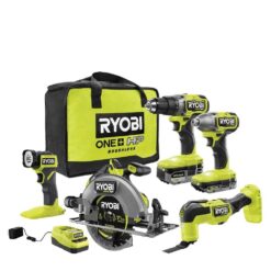RYOBI PBLCK105K2 ONE+ HP 18V Brushless Cordless 5-Tool Combo Kit with 4.0 Ah and 2.0 Ah HIGH PERFORMANCE Batteries, Charger, and Bag