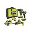RYOBI PSBCK104K2 ONE+ HP 18V Brushless Cordless Compact 4-Tool Combo Kit with (2) 2.0 Ah Batteries, Charger, and Bag