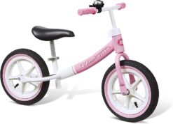 Radio Flyer Air Ride Balance Bike, Toddler Bike, Ages 1.5-5 Pink , White