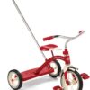 Radio Flyer Classic Tricycle with Push Handle, Red Trike, Tricycle for Toddlers Age 2-4, Toddler Bike