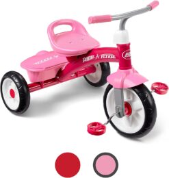 Radio Flyer Pink Rider Trike, Outdoor Toddler Tricycle, Tricycle for Toddlers Age 3-5, Toddler Bike