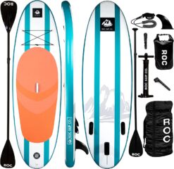 Roc Inflatable Stand Up Paddle Boards with Premium SUP Paddle Board Accessories, Wide Stable Design, Non-Slip Comfort Deck for Youth & Adults…