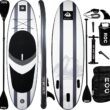 Roc Inflatable Stand Up Paddle Boards with Premium SUP Paddle Board Accessories, Wide Stable Design, Non-Slip Comfort Deck for Youth & Adults… (Charcoal)