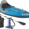 Sevylor Quikpak K1 1-Person Kayak Blue, 8'7" x 3'