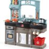 Step2 Best Chefs Kitchen Set for Kids – Includes 25 Toy Kitchen Accessories, Interactive Features for Realistic Pretend Play – Indoor/Outdoor Toddler Playset – Dimensions: 35.8” H x 34.4” W x 11.5” D