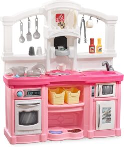 Step2 Fun with Friends Kitchen Set for Kids – Pink – Includes Toy Kitchen Accessories, Interactive Features for Pretend Play – Indoor/Outdoor Toddler Playset