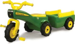 TOMY John Deere Pedal Tricycle and Wagon Set - John Deere Ride On Tractor for Kids - Officially Licensed John Deere Tractor Toys - 18 Months and Up