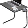Table Mate II TV Tray Table - Folding TV Dinner Table, Couch Table Trays for Eating Snack Food, Stowaway Laptop Stand, Portable Bed Dinner Tray - Adjustable TV Table with 3 Angles, Cup Holder, Black