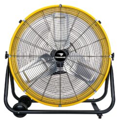Tornado - 24 Inch High Velocity Heavy Duty Tilt Metal Drum Fan Yellow Commercial, Industrial Use 3 Speed 8540 CFM 1/3 HP 8 FT Cord UL Safety Listed (YELLOW)