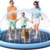 VISTOP Non-Slip Splash Pad for Kids and Dog, Thicken Sprinkler Pool Summer Outdoor Water Toys - Fun Backyard Fountain Play Mat for Baby Girls Boys Children or Pet Dog (87 inch, Blue&Blue)