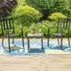 MF Studio 3-Piece Metal Patio Bistro Set Outdoor Accent Furniture for Yard, Porch and Garden, Black