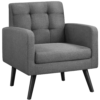 Smile Mart Modern Fabric Tufted Accent Arm Chair for Living room, Dark Gray