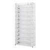 Mainstays 10 Shelf Organizer Shoe Rack with Cover, White
